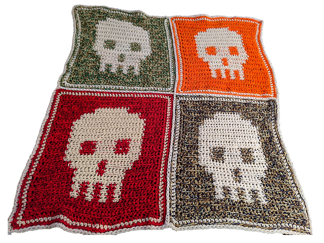 Colorful Skulls Afghan