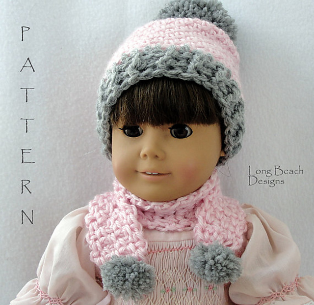 Doll Pompom Beanie and Scarf