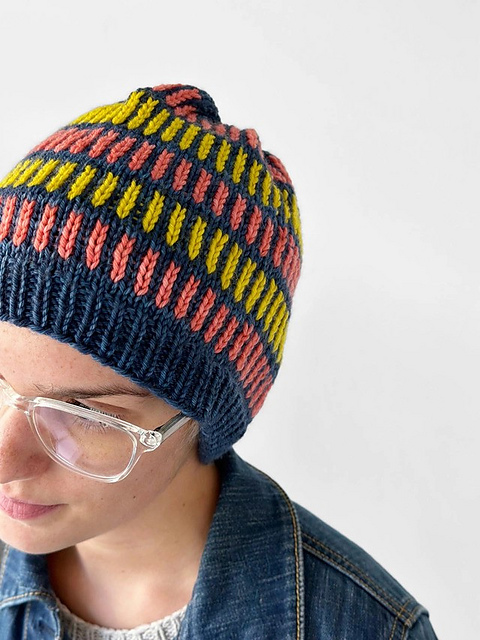 Vertical Stripe Hat + Cowl