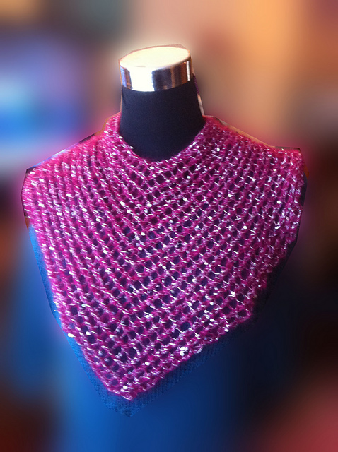 Bias Scarf with eyelets and sequins