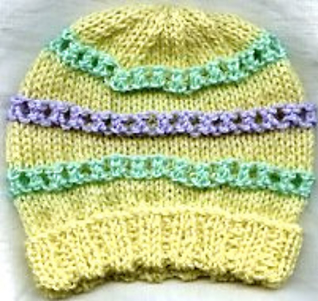 Eyelet Stripe Baby Hat