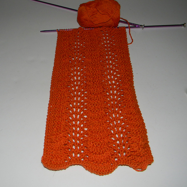 Super easy lace pattern scarf