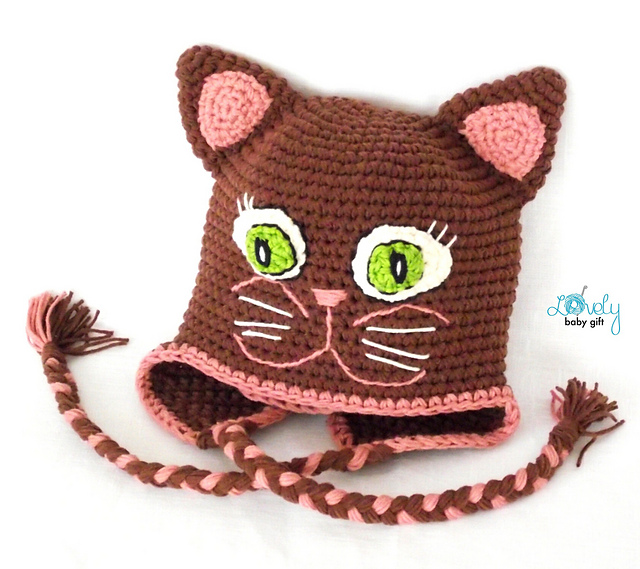 Kitty Cat Earflap Beanie Hat