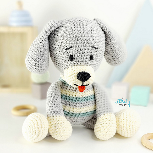 Striped Puppy Dog Amigurumi Animal
