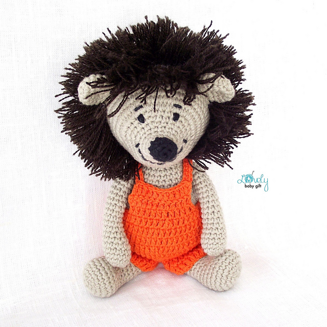 Amigurumi Hedgehog Toy in Overalls