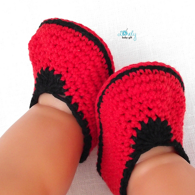 Simple Red Baby Booties