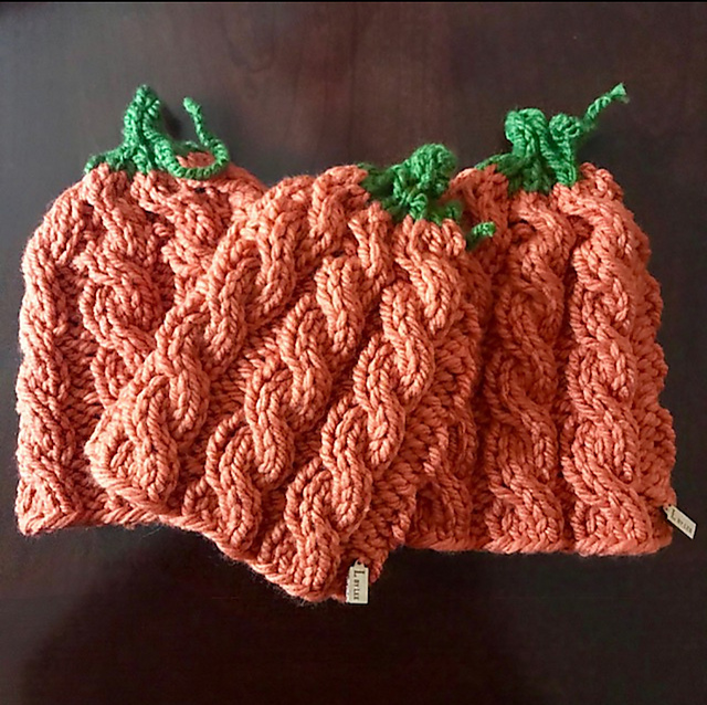 Chunky Cable Pumpkin Hat