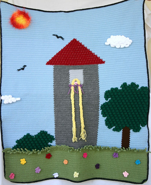 Rapunzel touch and feel blanket