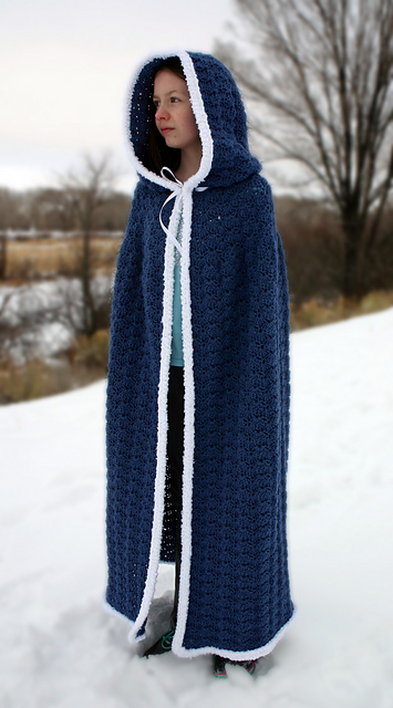 Shell Stitch Hooded Cape