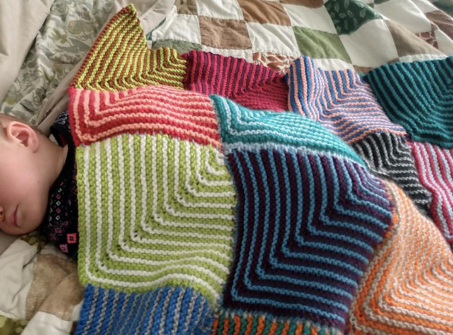 No-Swatching Mitered Square Blanket