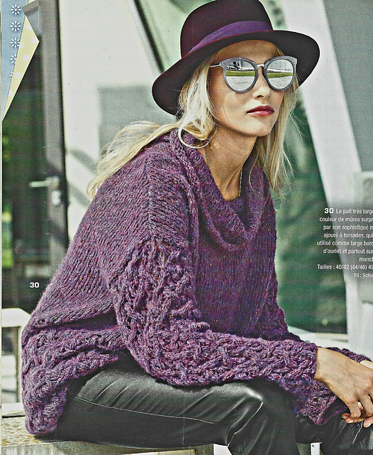 # 30 Pull en motif à trous torsadé