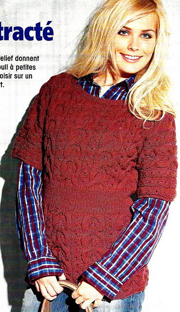 # 06 Pull à torsades cintré