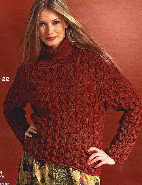 # 22 Pull rouille à motif