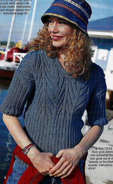 # 19 Jeans blue sweater in relief pattern