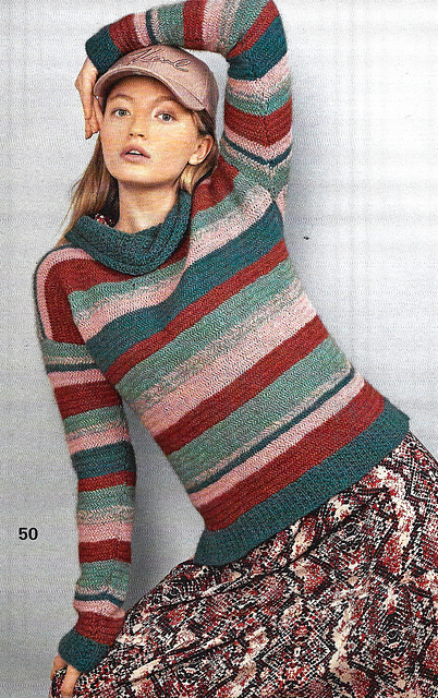 # 50 Pull rayé en motif chevron