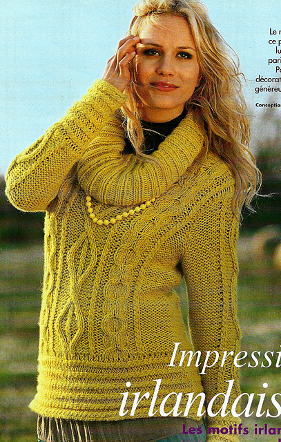 # 09a Pull motif losanges et torsades