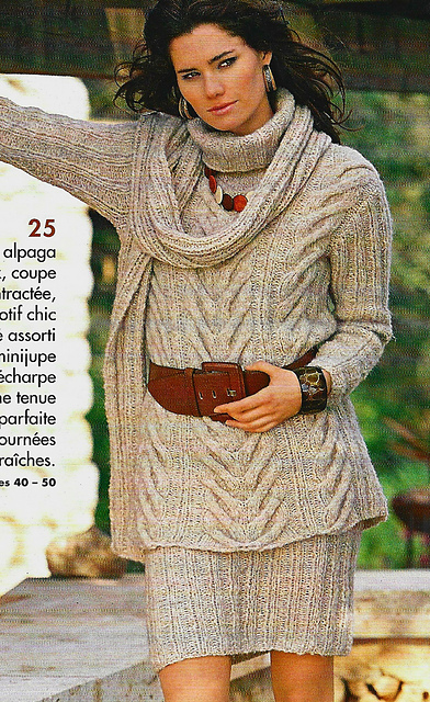 # 25 Pull en motif torsadé