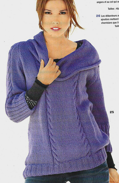 # 25 Pull raglan à grand col