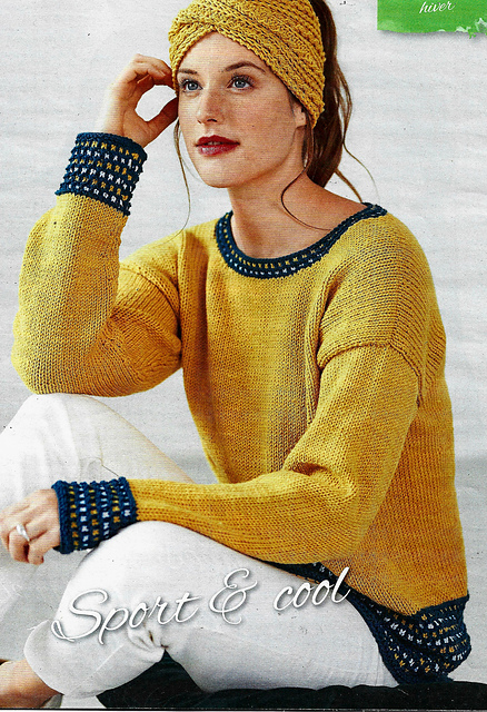 # 09 Pull à bordures tricolores