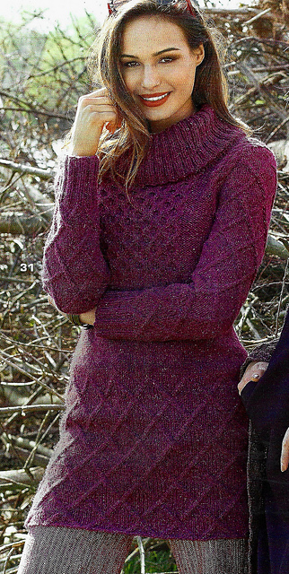 # 31 Tunique fuchsia en tweed