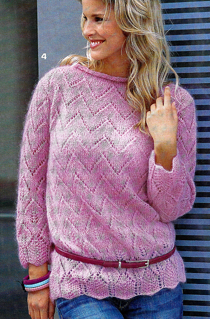 # 04 Ajouré Pattern Sweater in Rose
