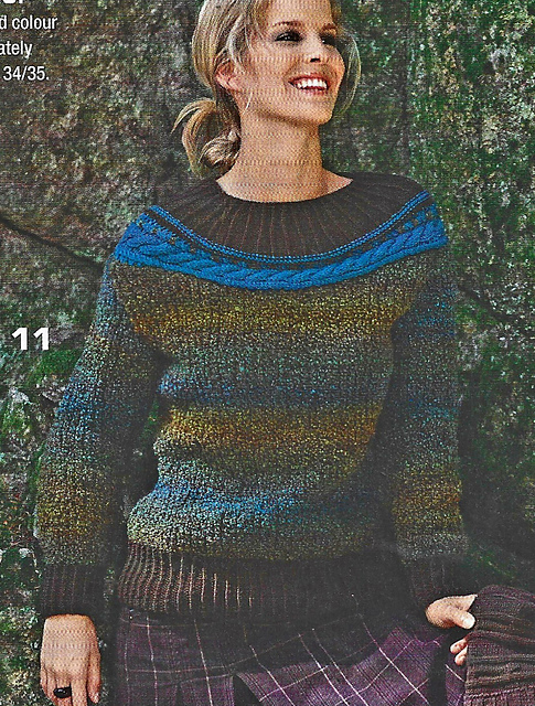 # 11 Mottled Sweater with Cable Yoke