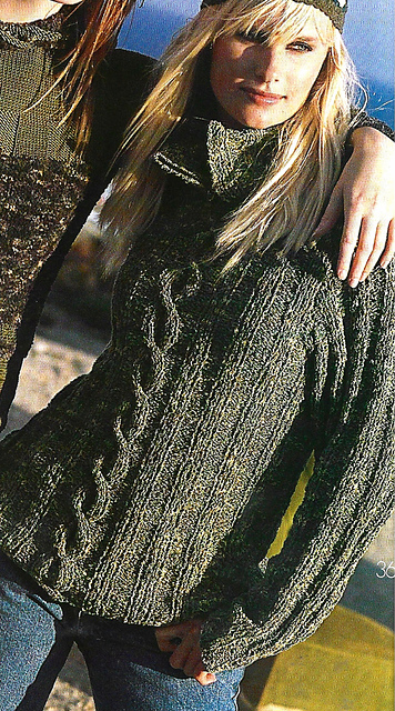 # 36 Pull en côtes et torsades, fil ruban