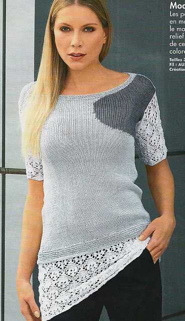 # 14 Haut avec bordures en dentelle