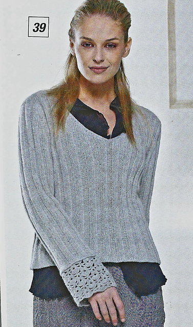 # 39 Pull côtelé, bordures au crochet