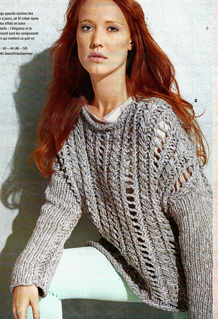 # 02 Pull motif torsadé ajouré