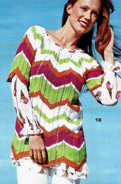 # 18 Pull à rayures motif zigzag