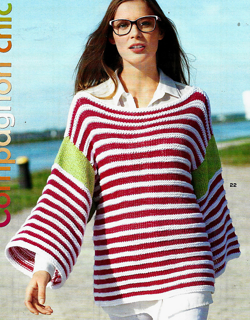 # 22 Pull larges manches et rayures