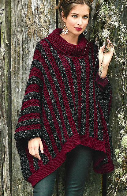 # 38 Poncho tricoté verticalement