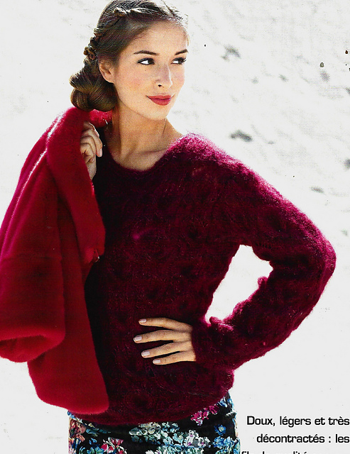 # 16 Pull mohair couleur fruits rouges