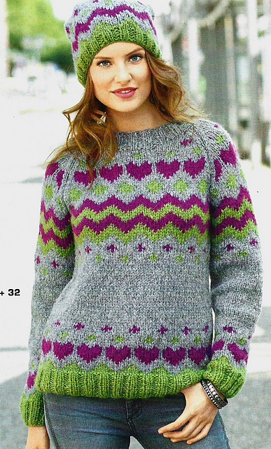 # 31 Pull raglan motif jacquard