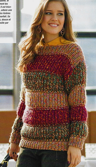 # 36 Pull en côtes fantaisie