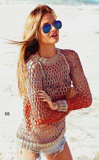 # 55 Pull raglan au crochet