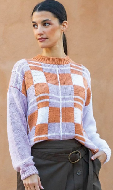 Intarsia Check Sweater (Pull à carreaux)