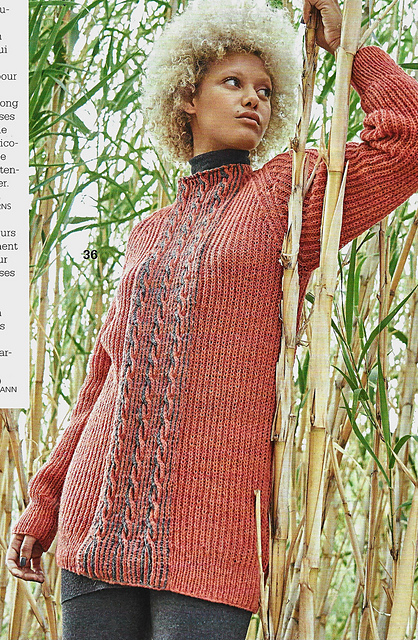 # 36 Pull empiècement motif torsadé