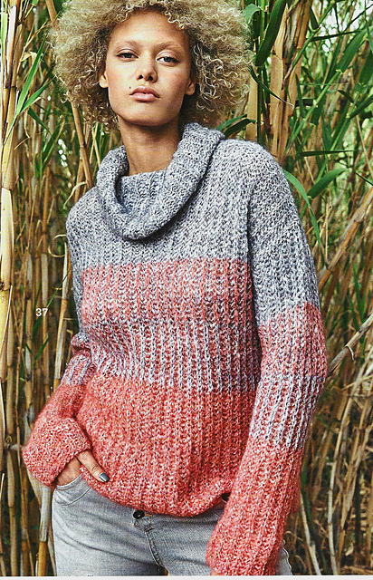 # 37 Pull rayé en côtes anglaises