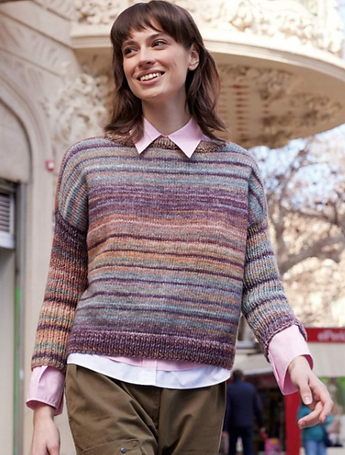 Garter Stripe Sweater (Pull col rond)
