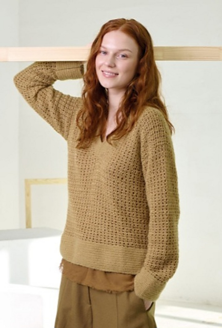 Lace Sweater (Pull col V)
