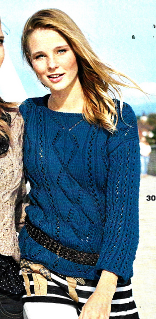 # 30 Sweater with Lace Diamonds