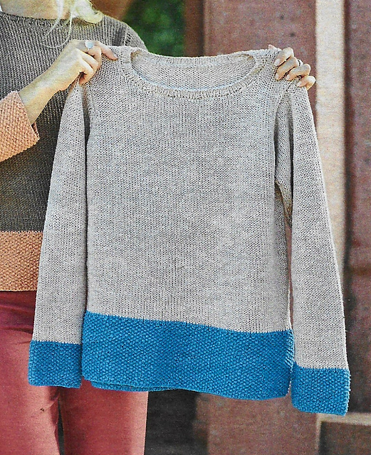 # 15/16/17  Pull avec bord motif perlé