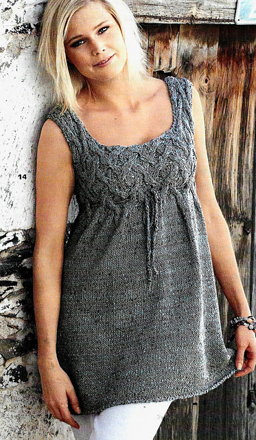 # 14 Sleeveless Tunic with Cable Pattern