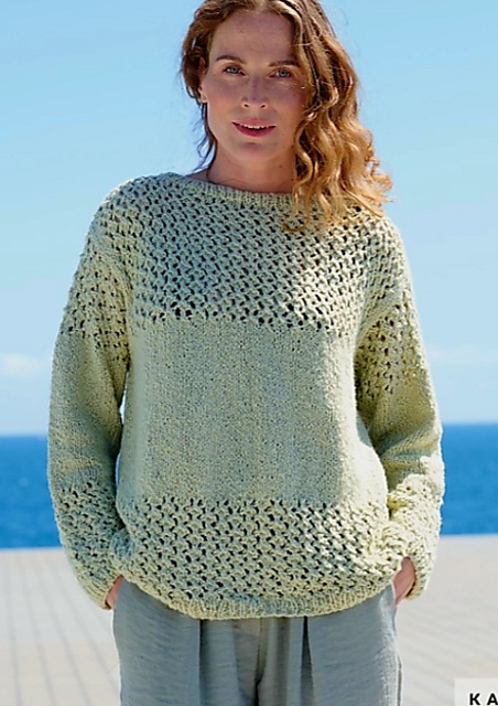 7691-20 Textured Mesh Sweater