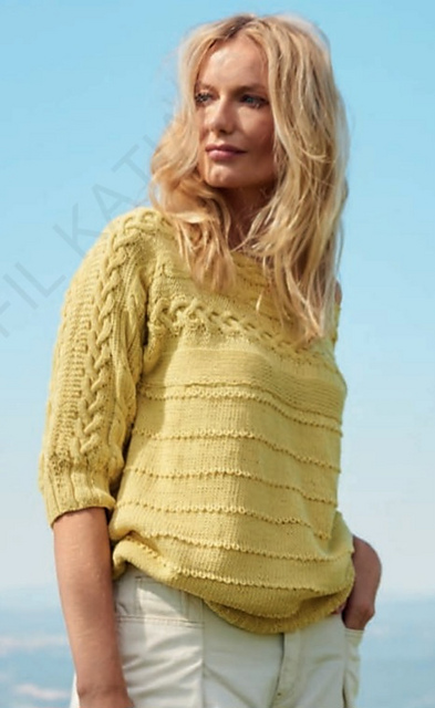 Cabled Boat Neck Sweater