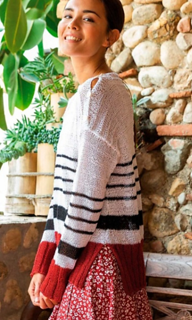 Sweater with Red Cuffs