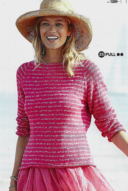 # 35 Pull à rayures "top-down"