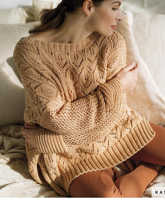 Bateau-Neck Lace Sweater